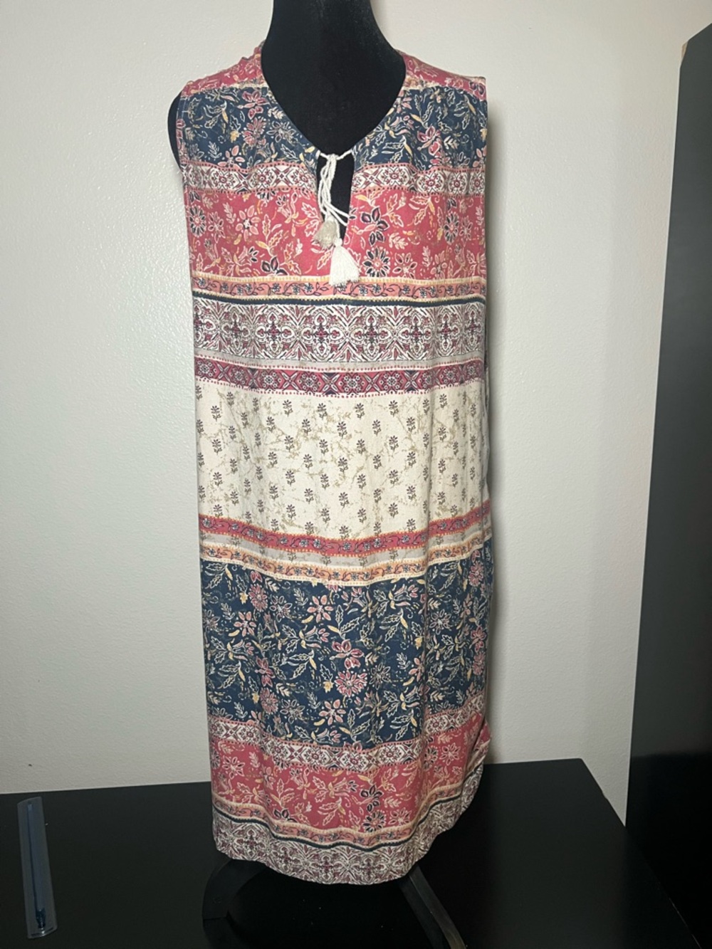 Beach Lunch Lounge Floral Wheat Boho Vacation‎ Lounge High Low Dress XL